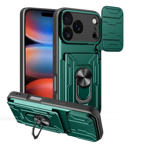 Sliding Camshield TPU+PC Phone Case with Card Slot, For iPhone 18 Pro, For iPhone 18 Pro Max, For iPhone 17e / 16e, For iPhone 17 Pro Max, For iPhone 17 Pro, For iPhone 17