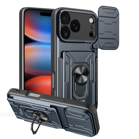 Sliding Camshield TPU+PC Phone Case with Card Slot, For iPhone 18 Pro, For iPhone 18 Pro Max, For iPhone 17e / 16e, For iPhone 17 Pro Max, For iPhone 17 Pro, For iPhone 17