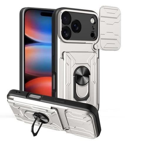 Sliding Camshield TPU+PC Phone Case with Card Slot, For iPhone 18 Pro, For iPhone 18 Pro Max, For iPhone 17e / 16e, For iPhone 17 Pro Max, For iPhone 17 Pro, For iPhone 17