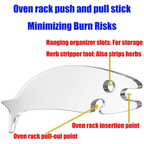 Acrylic Fish Shaped Oven Push Pull Rack Baking Push Pull Tool