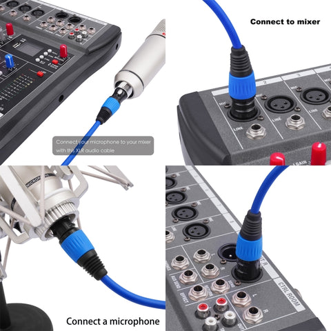 5 Color / Set JC1015 XLR 3pin Male to Female Audio Cable, 1m, 1.8m