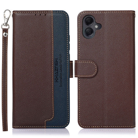 KHAZNEH Litchi Texture Leather RFID Phone Case, For Samsung Galaxy A07 5G/A08 5G, For Samsung Galaxy A17 5G/A18 5G, For Samsung Galaxy A57 5G, For Samsung Galaxy A37 5G, For Samsung Galaxy A27 5G, For Samsung Galaxy A56 5G, For Samsung Galaxy A26 5G   ...
