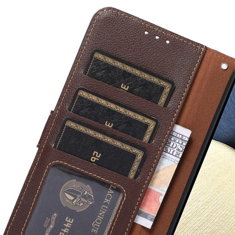 KHAZNEH Litchi Texture Leather RFID Phone Case, For Samsung Galaxy A07 5G/A08 5G, For Samsung Galaxy A17 5G/A18 5G, For Samsung Galaxy A57 5G, For Samsung Galaxy A37 5G, For Samsung Galaxy A27 5G, For Samsung Galaxy A56 5G, For Samsung Galaxy A26 5G   ...
