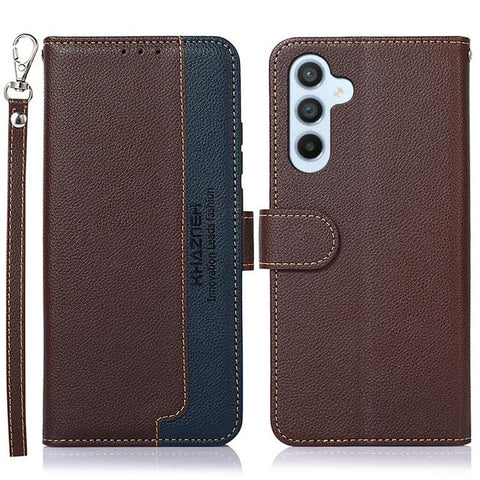 KHAZNEH Litchi Texture Leather RFID Phone Case, For Samsung Galaxy A07 5G/A08 5G, For Samsung Galaxy A17 5G/A18 5G, For Samsung Galaxy A57 5G, For Samsung Galaxy A37 5G, For Samsung Galaxy A27 5G, For Samsung Galaxy A56 5G, For Samsung Galaxy A26 5G   ...