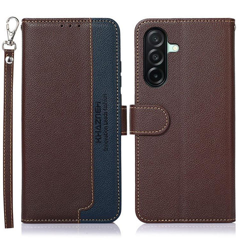 KHAZNEH Litchi Texture Leather RFID Phone Case, For Samsung Galaxy A07 5G/A08 5G, For Samsung Galaxy A17 5G/A18 5G, For Samsung Galaxy A57 5G, For Samsung Galaxy A37 5G, For Samsung Galaxy A27 5G, For Samsung Galaxy A56 5G, For Samsung Galaxy A26 5G   ...
