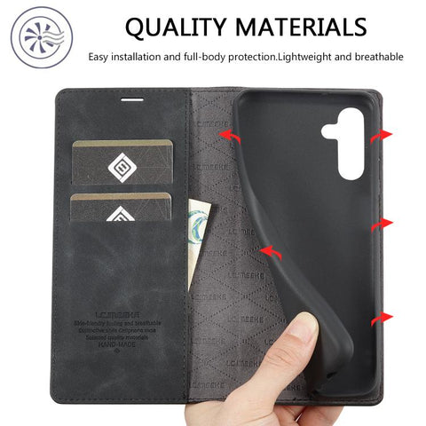 LC.IMEEKE Strong Magnetism Microfiber Leather Phone Case, For Galaxy S26 FE 5G, For Samsung Galaxy S26+ 5G, For Samsung Galaxy S26 Ultra 5G, For Samsung Galaxy S26 5G, For Samsung Galaxy S25 5G, For Samsung Galaxy S25+ 5G, For Samsung Galaxy S25 Ultra ...