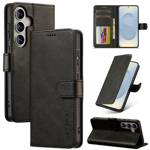 LC.IMEEKE Calf Texture Leather Phone Case, For Galaxy S26 FE 5G, For Samsung Galaxy S26+ 5G, For Samsung Galaxy S26 Ultra 5G, For Samsung Galaxy S26 5G, For Samsung Galaxy S25 FE 5G, For Samsung Galaxy S25 Edge 5G, For Samsung Galaxy S25 5G            ...