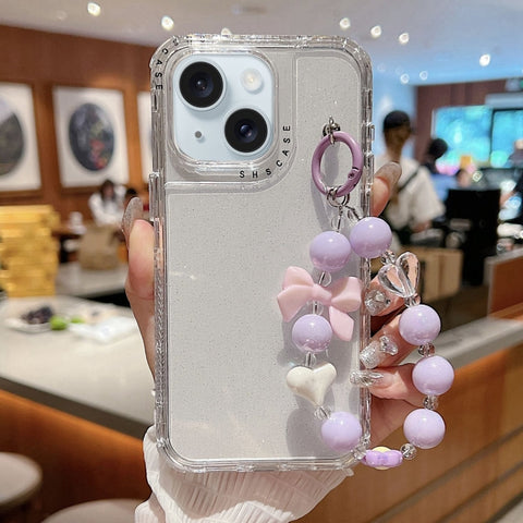 TPU + PC + Glitter Sequins Full Coverage Phone Case with Bracelet, For iPhone 18 Pro / 17 Pro, For iPhone 18 Pro Max / 17 Pro Max, For iPhone 16 Pro Max, For iPhone 16 Pro, For iPhone 16 Plus, For iPhone 16, For iPhone 15 Pro Max, For iPhone 15 Pro    ...