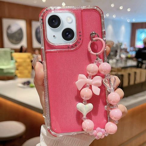 TPU + PC + Glitter Sequins Full Coverage Phone Case with Bracelet, For iPhone 18 Pro / 17 Pro, For iPhone 18 Pro Max / 17 Pro Max, For iPhone 16 Pro Max, For iPhone 16 Pro, For iPhone 16 Plus, For iPhone 16, For iPhone 15 Pro Max, For iPhone 15 Pro    ...