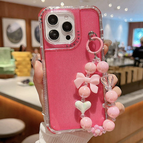 TPU + PC + Glitter Sequins Full Coverage Phone Case with Bracelet, For iPhone 18 Pro / 17 Pro, For iPhone 18 Pro Max / 17 Pro Max, For iPhone 16 Pro Max, For iPhone 16 Pro, For iPhone 16 Plus, For iPhone 16, For iPhone 15 Pro Max, For iPhone 15 Pro    ...