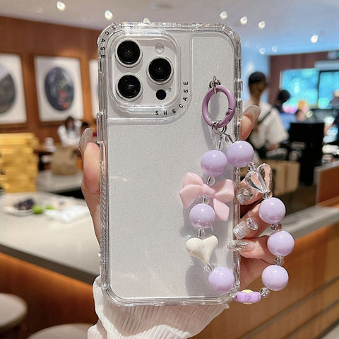 TPU + PC + Glitter Sequins Full Coverage Phone Case with Bracelet, For iPhone 18 Pro / 17 Pro, For iPhone 18 Pro Max / 17 Pro Max, For iPhone 16 Pro Max, For iPhone 16 Pro, For iPhone 16 Plus, For iPhone 16, For iPhone 15 Pro Max, For iPhone 15 Pro    ...