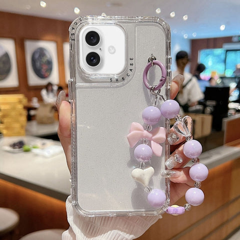 TPU + PC + Glitter Sequins Full Coverage Phone Case with Bracelet, For iPhone 18 Pro / 17 Pro, For iPhone 18 Pro Max / 17 Pro Max, For iPhone 16 Pro Max, For iPhone 16 Pro, For iPhone 16 Plus, For iPhone 16, For iPhone 15 Pro Max, For iPhone 15 Pro    ...