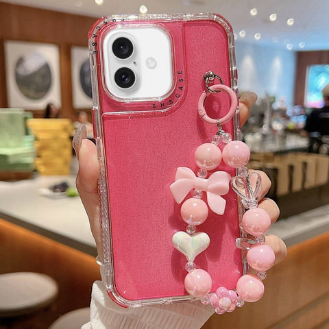 TPU + PC + Glitter Sequins Full Coverage Phone Case with Bracelet, For iPhone 18 Pro / 17 Pro, For iPhone 18 Pro Max / 17 Pro Max, For iPhone 16 Pro Max, For iPhone 16 Pro, For iPhone 16 Plus, For iPhone 16, For iPhone 15 Pro Max, For iPhone 15 Pro    ...