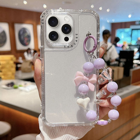 TPU + PC + Glitter Sequins Full Coverage Phone Case with Bracelet, For iPhone 18 Pro / 17 Pro, For iPhone 18 Pro Max / 17 Pro Max, For iPhone 16 Pro Max, For iPhone 16 Pro, For iPhone 16 Plus, For iPhone 16, For iPhone 15 Pro Max, For iPhone 15 Pro    ...