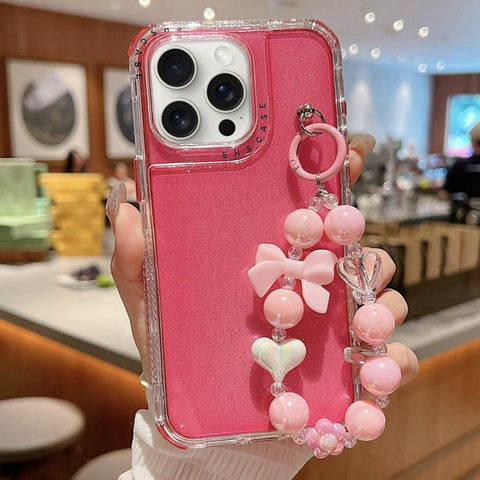 TPU + PC + Glitter Sequins Full Coverage Phone Case with Bracelet, For iPhone 18 Pro / 17 Pro, For iPhone 18 Pro Max / 17 Pro Max, For iPhone 16 Pro Max, For iPhone 16 Pro, For iPhone 16 Plus, For iPhone 16, For iPhone 15 Pro Max, For iPhone 15 Pro    ...