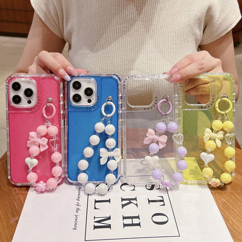 TPU + PC + Glitter Sequins Full Coverage Phone Case with Bracelet, For iPhone 18 Pro / 17 Pro, For iPhone 18 Pro Max / 17 Pro Max, For iPhone 16 Pro Max, For iPhone 16 Pro, For iPhone 16 Plus, For iPhone 16, For iPhone 15 Pro Max, For iPhone 15 Pro    ...