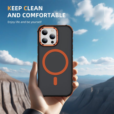 Rainbow Series Skin Feel MagSafe Lens Holder Phone Case, For iPhone 16 Pro Max, For iPhone 16 Pro, For iPhone 16 Plus, For iPhone 16, For iPhone 15 Pro Max, For iPhone 15 Pro, For iPhone 15 Plus, For iPhone 15