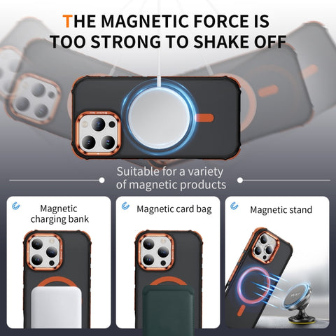 Rainbow Series Skin Feel MagSafe Lens Holder Phone Case, For iPhone 16 Pro Max, For iPhone 16 Pro, For iPhone 16 Plus, For iPhone 16, For iPhone 15 Pro Max, For iPhone 15 Pro, For iPhone 15 Plus, For iPhone 15
