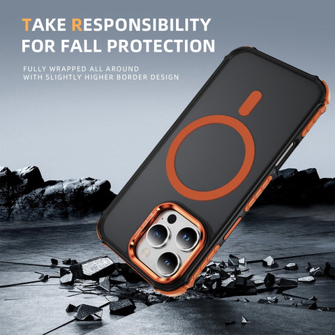 Rainbow Series Skin Feel MagSafe Lens Holder Phone Case, For iPhone 16 Pro Max, For iPhone 16 Pro, For iPhone 16 Plus, For iPhone 16, For iPhone 15 Pro Max, For iPhone 15 Pro, For iPhone 15 Plus, For iPhone 15