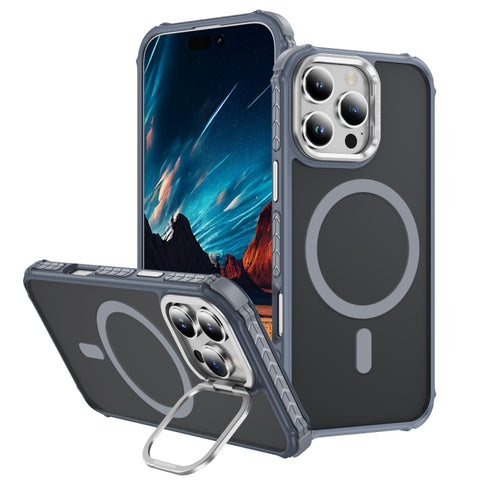 Rainbow Series Skin Feel MagSafe Lens Holder Phone Case, For iPhone 16 Pro Max, For iPhone 16 Pro, For iPhone 16 Plus, For iPhone 16, For iPhone 15 Pro Max, For iPhone 15 Pro, For iPhone 15 Plus, For iPhone 15