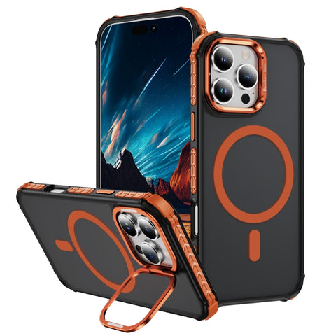 Rainbow Series Skin Feel MagSafe Lens Holder Phone Case, For iPhone 16 Pro Max, For iPhone 16 Pro, For iPhone 16 Plus, For iPhone 16, For iPhone 15 Pro Max, For iPhone 15 Pro, For iPhone 15 Plus, For iPhone 15