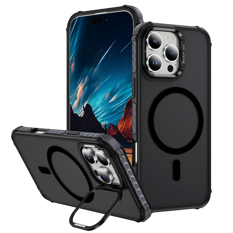 Rainbow Series Skin Feel MagSafe Lens Holder Phone Case, For iPhone 16 Pro Max, For iPhone 16 Pro, For iPhone 16 Plus, For iPhone 16, For iPhone 15 Pro Max, For iPhone 15 Pro, For iPhone 15 Plus, For iPhone 15