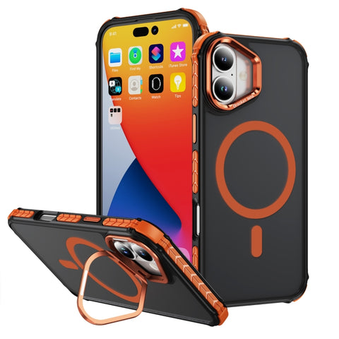 Rainbow Series Skin Feel MagSafe Lens Holder Phone Case, For iPhone 16 Pro Max, For iPhone 16 Pro, For iPhone 16 Plus, For iPhone 16, For iPhone 15 Pro Max, For iPhone 15 Pro, For iPhone 15 Plus, For iPhone 15