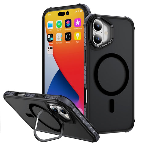 Rainbow Series Skin Feel MagSafe Lens Holder Phone Case, For iPhone 16 Pro Max, For iPhone 16 Pro, For iPhone 16 Plus, For iPhone 16, For iPhone 15 Pro Max, For iPhone 15 Pro, For iPhone 15 Plus, For iPhone 15