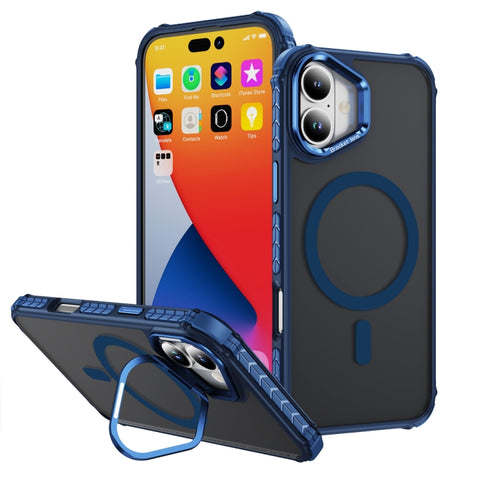 Rainbow Series Skin Feel MagSafe Lens Holder Phone Case, For iPhone 16 Pro Max, For iPhone 16 Pro, For iPhone 16 Plus, For iPhone 16, For iPhone 15 Pro Max, For iPhone 15 Pro, For iPhone 15 Plus, For iPhone 15