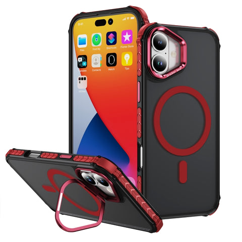 Rainbow Series Skin Feel MagSafe Lens Holder Phone Case, For iPhone 16 Pro Max, For iPhone 16 Pro, For iPhone 16 Plus, For iPhone 16, For iPhone 15 Pro Max, For iPhone 15 Pro, For iPhone 15 Plus, For iPhone 15