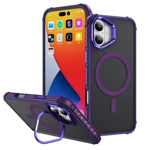 Rainbow Series Skin Feel MagSafe Lens Holder Phone Case, For iPhone 16 Pro Max, For iPhone 16 Pro, For iPhone 16 Plus, For iPhone 16, For iPhone 15 Pro Max, For iPhone 15 Pro, For iPhone 15 Plus, For iPhone 15