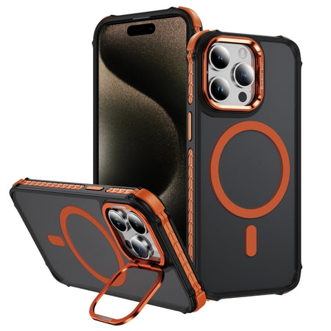 Rainbow Series Skin Feel MagSafe Lens Holder Phone Case, For iPhone 16 Pro Max, For iPhone 16 Pro, For iPhone 16 Plus, For iPhone 16, For iPhone 15 Pro Max, For iPhone 15 Pro, For iPhone 15 Plus, For iPhone 15
