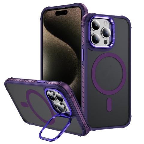 Rainbow Series Skin Feel MagSafe Lens Holder Phone Case, For iPhone 16 Pro Max, For iPhone 16 Pro, For iPhone 16 Plus, For iPhone 16, For iPhone 15 Pro Max, For iPhone 15 Pro, For iPhone 15 Plus, For iPhone 15