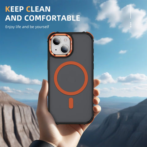 Rainbow Series Skin Feel MagSafe Lens Holder Phone Case, For iPhone 14 Plus, For iPhone 14, For iPhone 14 Pro, For iPhone 14 Pro Max, For iPhone 13, For iPhone 12 Pro Max, For iPhone 12 Pro, For iPhone 11