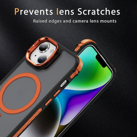 Rainbow Series Skin Feel MagSafe Lens Holder Phone Case, For iPhone 14 Plus, For iPhone 14, For iPhone 14 Pro, For iPhone 14 Pro Max, For iPhone 13, For iPhone 12 Pro Max, For iPhone 12 Pro, For iPhone 11