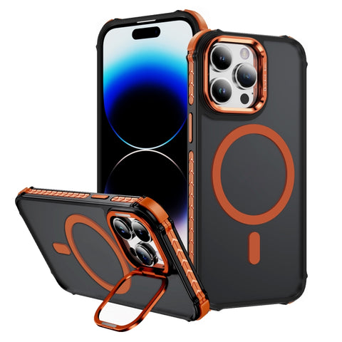 Rainbow Series Skin Feel MagSafe Lens Holder Phone Case, For iPhone 14 Plus, For iPhone 14, For iPhone 14 Pro, For iPhone 14 Pro Max, For iPhone 13, For iPhone 12 Pro Max, For iPhone 12 Pro, For iPhone 11