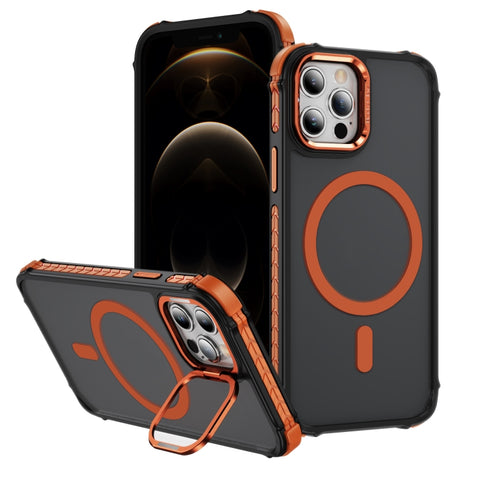 Rainbow Series Skin Feel MagSafe Lens Holder Phone Case, For iPhone 14 Plus, For iPhone 14, For iPhone 14 Pro, For iPhone 14 Pro Max, For iPhone 13, For iPhone 12 Pro Max, For iPhone 12 Pro, For iPhone 11