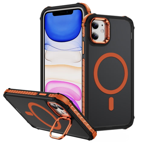 Rainbow Series Skin Feel MagSafe Lens Holder Phone Case, For iPhone 14 Plus, For iPhone 14, For iPhone 14 Pro, For iPhone 14 Pro Max, For iPhone 13, For iPhone 12 Pro Max, For iPhone 12 Pro, For iPhone 11