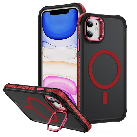 Rainbow Series Skin Feel MagSafe Lens Holder Phone Case, For iPhone 14 Plus, For iPhone 14, For iPhone 14 Pro, For iPhone 14 Pro Max, For iPhone 13, For iPhone 12 Pro Max, For iPhone 12 Pro, For iPhone 11