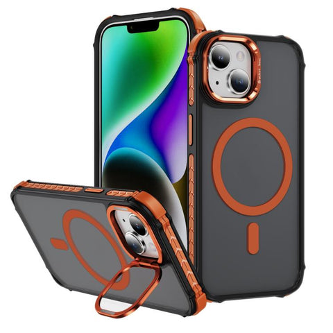 Rainbow Series Skin Feel MagSafe Lens Holder Phone Case, For iPhone 16 Pro Max, For iPhone 16 Pro, For iPhone 16 Plus, For iPhone 16, For iPhone 15 Pro Max, For iPhone 15 Pro, For iPhone 15 Plus, For iPhone 15