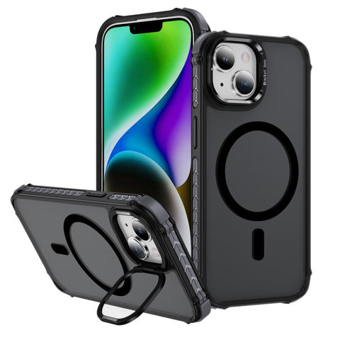 Rainbow Series Skin Feel MagSafe Lens Holder Phone Case, For iPhone 16 Pro Max, For iPhone 16 Pro, For iPhone 16 Plus, For iPhone 16, For iPhone 15 Pro Max, For iPhone 15 Pro, For iPhone 15 Plus, For iPhone 15