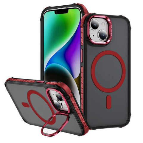 Rainbow Series Skin Feel MagSafe Lens Holder Phone Case, For iPhone 16 Pro Max, For iPhone 16 Pro, For iPhone 16 Plus, For iPhone 16, For iPhone 15 Pro Max, For iPhone 15 Pro, For iPhone 15 Plus, For iPhone 15
