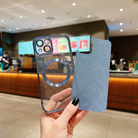 Electroplating Pure Color Glitter Powder MagSafe Phone Case, For iPhone 11 Pro Max, For iPhone 11, For iPhone 11 Pro