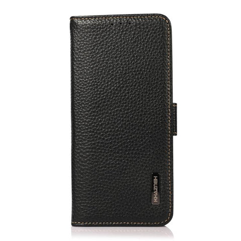 KHAZNEH Side-Magnetic Litchi Genuine Leather RFID Phone Case, For Samsung Galaxy A37 5G, For Samsung Galaxy A27 5G, For Samsung Galaxy A07 5G, For Samsung Galaxy A17 5G/A18 5G, For Samsung Galaxy A56 5G, For Samsung Galaxy A26 5G, For Samsung Galaxy A3...