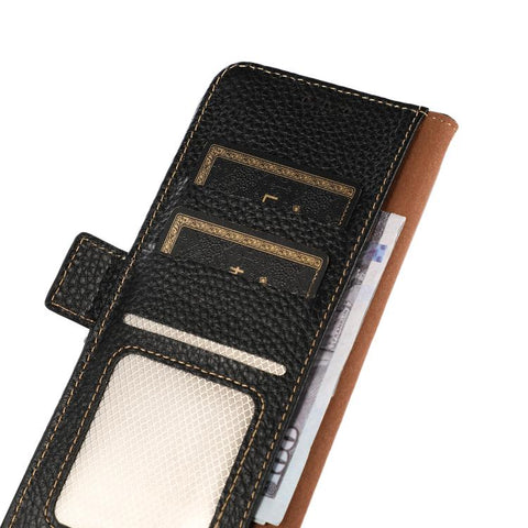 KHAZNEH Side-Magnetic Litchi Genuine Leather RFID Phone Case, For Samsung Galaxy A37 5G, For Samsung Galaxy A27 5G, For Samsung Galaxy A07 5G, For Samsung Galaxy A17 5G/A18 5G, For Samsung Galaxy A56 5G, For Samsung Galaxy A26 5G, For Samsung Galaxy A3...