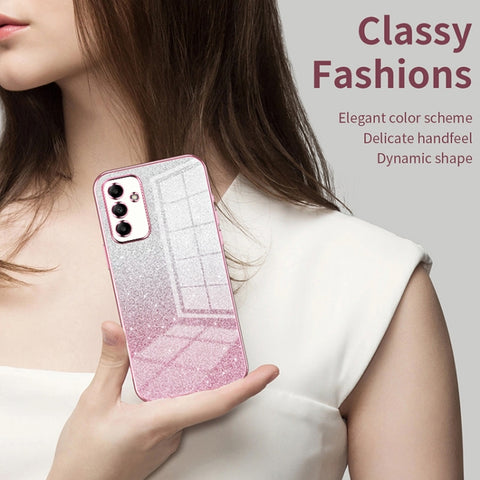 Gradient Glitter Powder Electroplated Phone Case, For Samsung Galaxy A57 5G, For Samsung Galaxy A37 5G, For Samsung Galaxy A07, For Samsung Galaxy A17, For Samsung Galaxy A56, For Samsung Galaxy A26