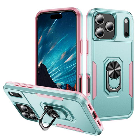 Pioneer Armor Heavy Duty PC + TPU Phone Case with Holder, For iPhone 18 Pro, For iPhone 18 Pro Max, For iPhone 17e / 16e, For iPhone 17 Pro Max, For iPhone 17 Pro