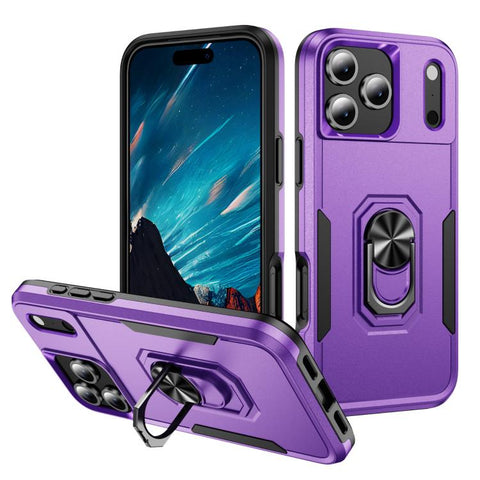 Pioneer Armor Heavy Duty PC + TPU Phone Case with Holder, For iPhone 18 Pro, For iPhone 18 Pro Max, For iPhone 17e / 16e, For iPhone 17 Pro Max, For iPhone 17 Pro