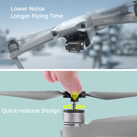 Sunnylife 7238F-1 For DJI Mavic Air 2 Low Noise Quick-release Propellers, For DJI Mavic Air 2 Gold, For DJI Mavic Air 2 Silver, 2 Pairs
