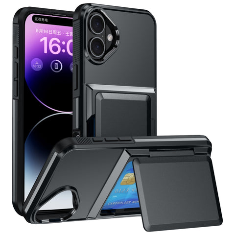 Card Slot Holder Phone Case, For iPhone 18 Pro, For iPhone 18 Pro Max, For iPhone 17 Pro Max, For iPhone 17 Pro, For iPhone Air, For iPhone 16 Pro Max, For iPhone 16 Pro, For iPhone 16 Plus